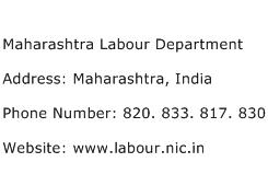 Maharashtra Labour Department Address Contact Number