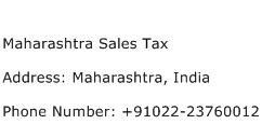 Maharashtra Sales Tax Address Contact Number