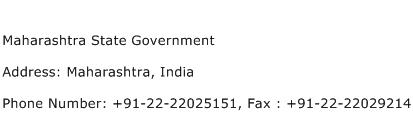 Maharashtra State Government Address Contact Number