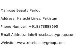 Mahrose Beauty Parlour Address Contact Number