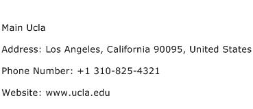 Main Ucla Address Contact Number