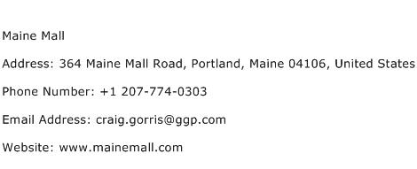 Maine Mall Address Contact Number