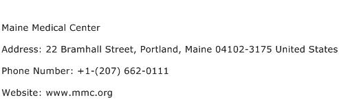 Maine Medical Center Address Contact Number