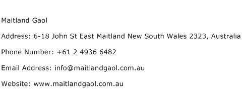 Maitland Gaol Address Contact Number