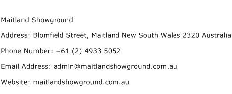 Maitland Showground Address Contact Number