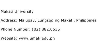 Makati University Address Contact Number