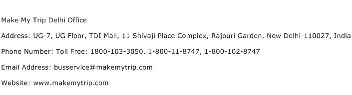 Make My Trip Delhi Office Address Contact Number