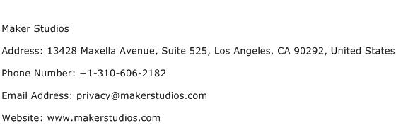 Maker Studios Address Contact Number