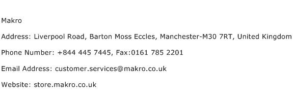 Makro Address Contact Number