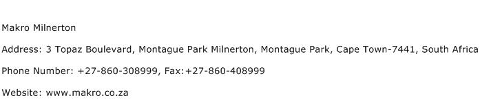Makro Milnerton Address Contact Number