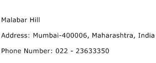 Malabar Hill Address Contact Number