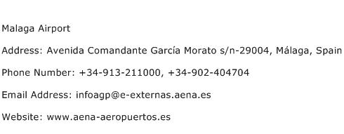 Malaga Airport Address Contact Number