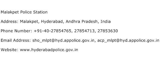 Malakpet Police Station Address Contact Number