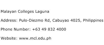 Malayan Colleges Laguna Address Contact Number