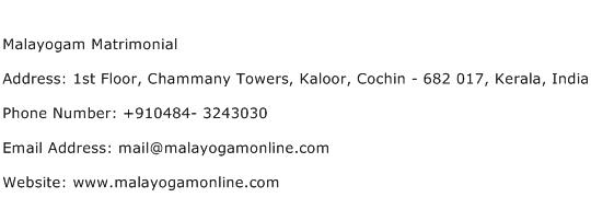 Malayogam Matrimonial Address Contact Number