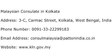 Malaysian Consulate in Kolkata Address Contact Number