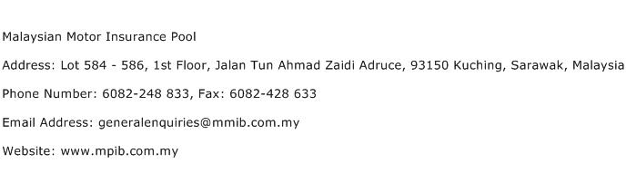 Malaysian Motor Insurance Pool Address Contact Number