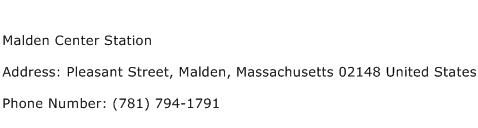 Malden Center Station Address Contact Number