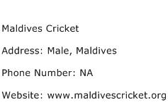 Maldives Cricket Address Contact Number