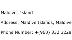 Maldives Island Address Contact Number