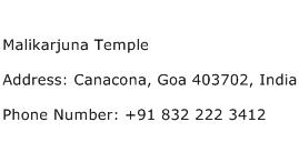Malikarjuna Temple Address Contact Number