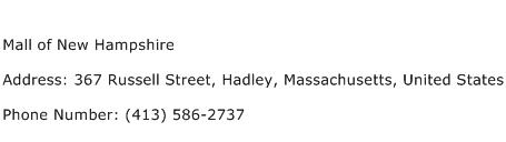 Mall of New Hampshire Address Contact Number