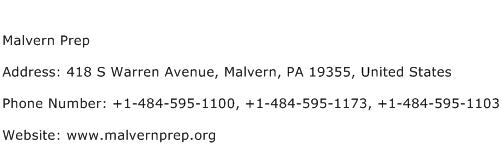 Malvern Prep Address Contact Number