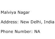 Malviya Nagar Address Contact Number