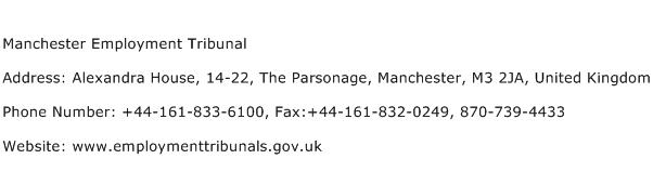 Manchester Employment Tribunal Address Contact Number