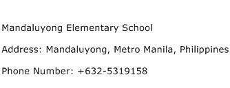 Mandaluyong Elementary School Address Contact Number