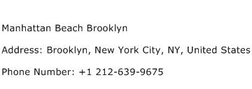 Manhattan Beach Brooklyn Address Contact Number