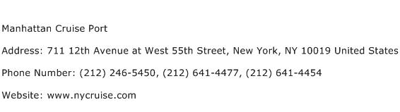 Manhattan Cruise Port Address Contact Number
