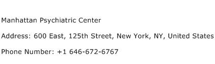 Manhattan Psychiatric Center Address Contact Number