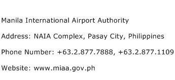 Manila International Airport Authority Address Contact Number