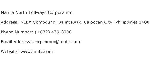 Manila North Tollways Corporation Address Contact Number