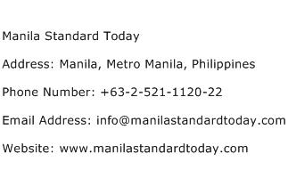 Manila Standard Today Address Contact Number