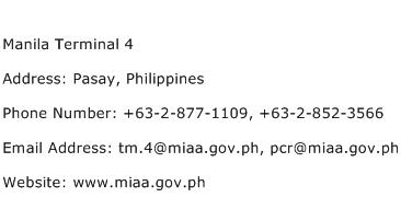 Manila Terminal 4 Address Contact Number