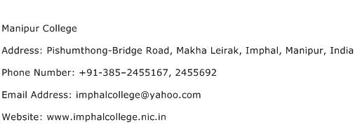 Manipur College Address Contact Number