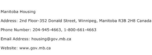 Manitoba Housing Address Contact Number