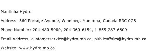 Manitoba Hydro Address Contact Number