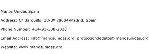 Manos Unidas Spain Address Contact Number