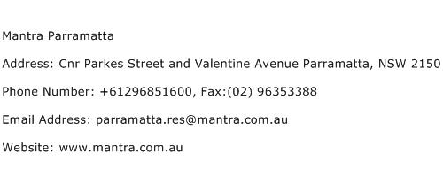 Mantra Parramatta Address Contact Number