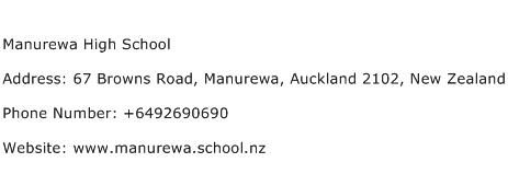 Manurewa High School Address Contact Number