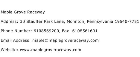 Maple Grove Raceway Address Contact Number