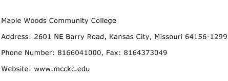 Maple Woods Community College Address Contact Number