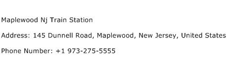 Maplewood Nj Train Station Address Contact Number
