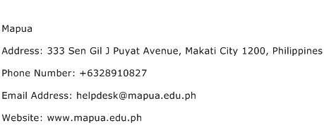 Mapua Address Contact Number