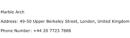 Marble Arch Address Contact Number