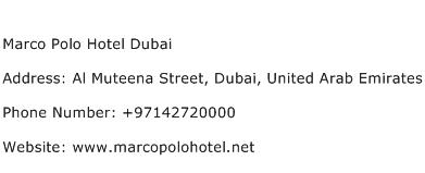 Marco Polo Hotel Dubai Address Contact Number