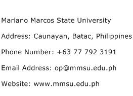 Mariano Marcos State University Address Contact Number